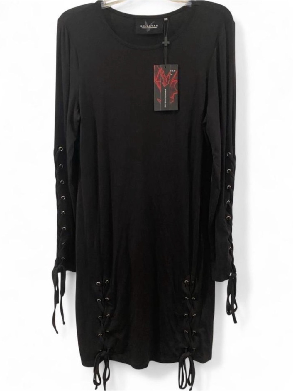 Killstar 🖤 Rory Black Lace-Up Bodycon Dress NWT 🖤 - Picture 3 of 6